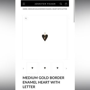 Jennifer Fisher  Medium Enamel “K” heart Necklace